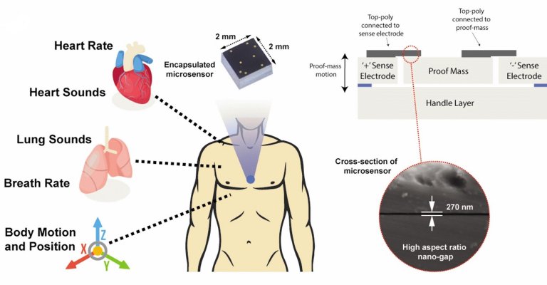 Sensor minsculo monitora corao e pulmo