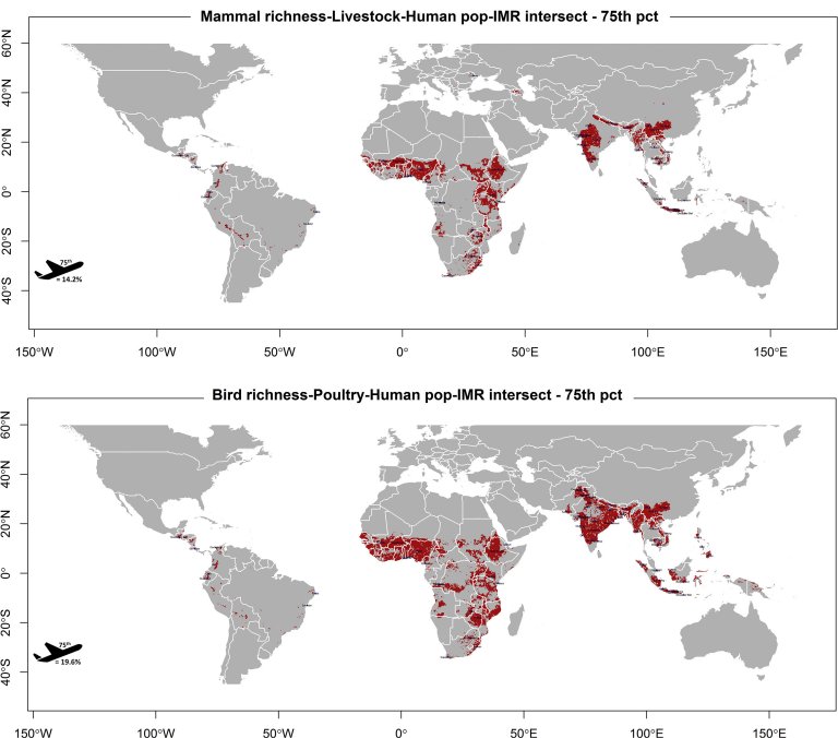 Mapa mostra reas onde podem surgir novas pandemias