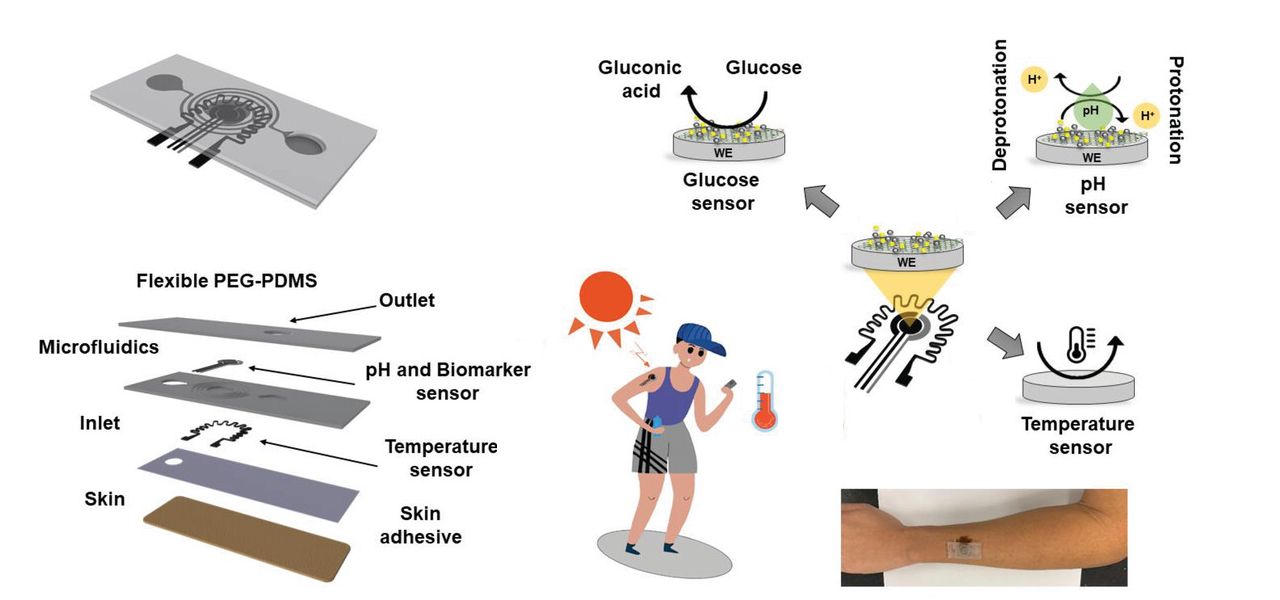 Novo sensor vestível torna possível a análise contínua do suor